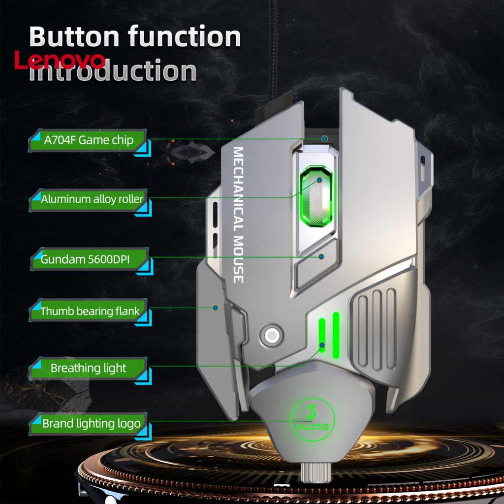 Chuột Máy Tính GM8 Chống Trượt Có Đèn LED Nền Tiện Dụng Cho Laptop