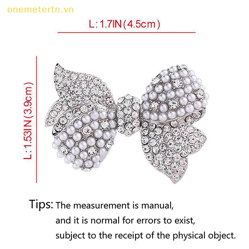 Onemetertn Wuli&amp;amp;Ghim Cài Áo Hình Nơ Đính Ngọc Trai Giả Lấp Lánh Cho Nữ