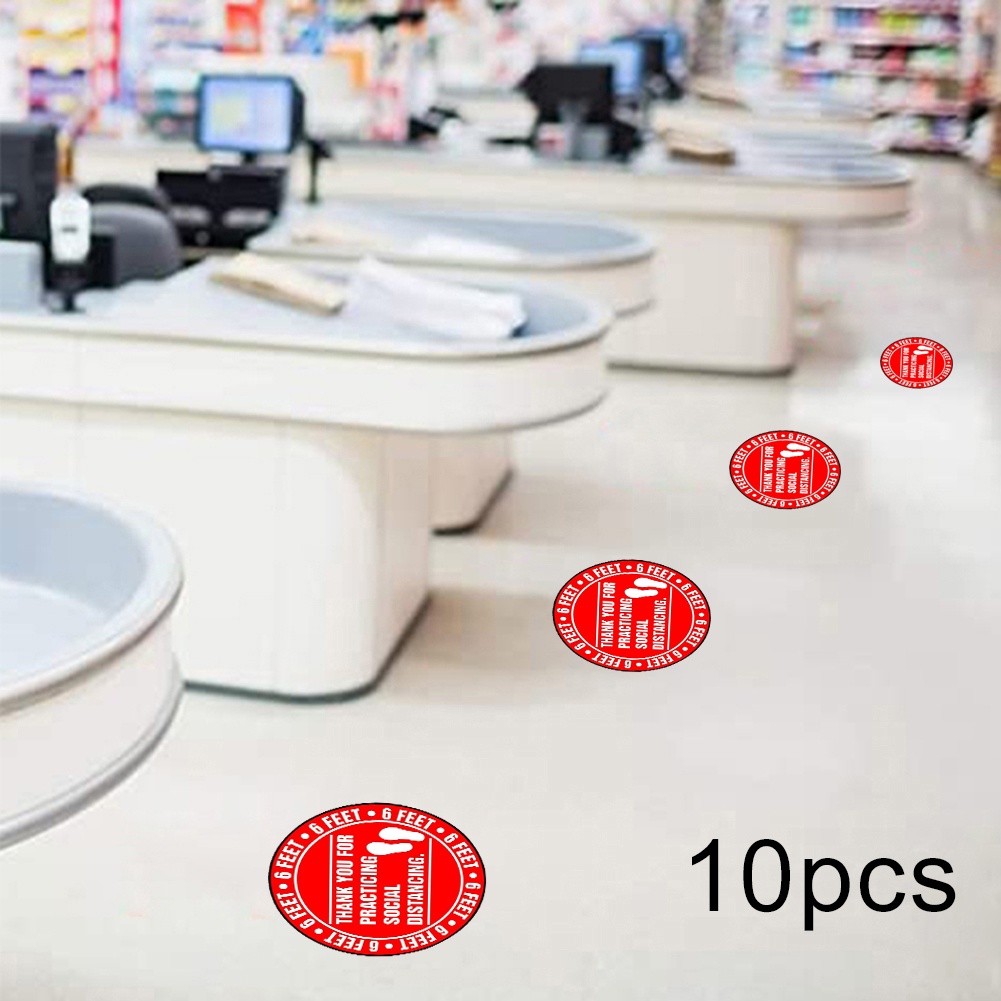 Set 10 Miếng Dán Sàn Nhà Hình Tròn 6 Feet Chất Lượng Cao