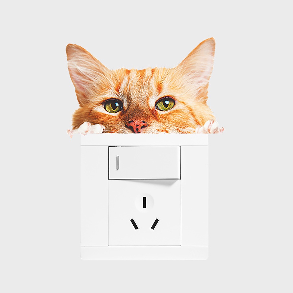 Set 5 Miếng Dán Trang Trí Công Tắc Điện Hình Thú Cưng Hoạt Hình Sáng Tạo DIY