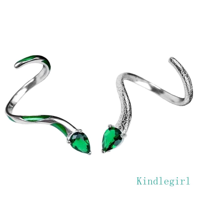 Nhẫn Hình Rắn Màu Bạc Có Thể Điều Chỉnh Kích Thước Phong Cách Punk Cổ Điển Thời Trang Cho Nam Và Nữ