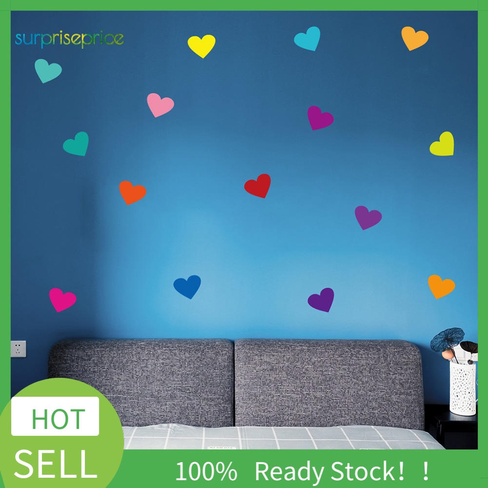 (Bất Ngờ) 3 Tờ Sticker Dán Tường Trang Trí Hình Trái Tim Có Thể Tháo Rời DIY