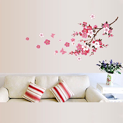 Decal dán tường Họa Tiết Cành Hoa Và Bướm Độc Đáo