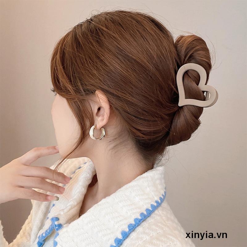 Kẹp Tóc Nhựa Hình Trái Tim Màu Kẹo Ngọt Thời Trang Cho Nữ