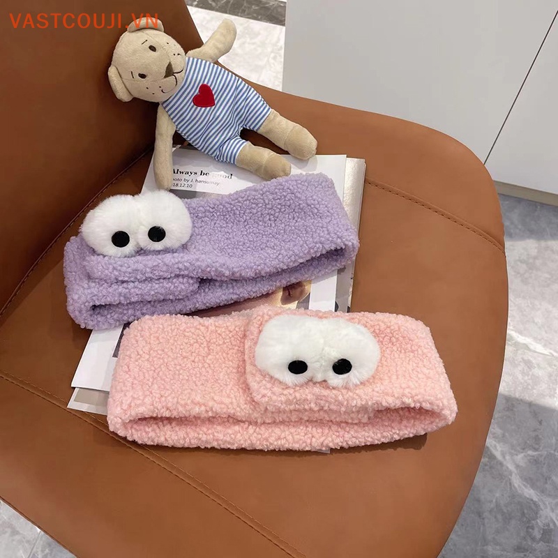 Băng Đô Cài Tóc Mềm Mại Co Giãn Họa Tiết Đôi Mắt To Vui Nhộn Cho Spa / Trang Điểm