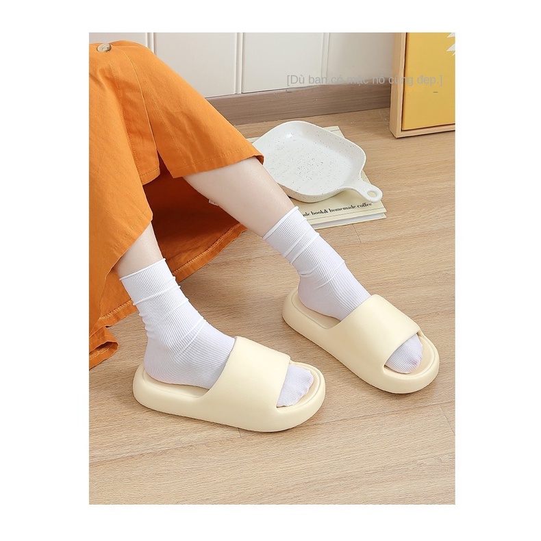 Dép Đi Trong Nhà Bằng EVA Đế Mềm Chống Trượt Màu Trơn Dành Cho Nữ
