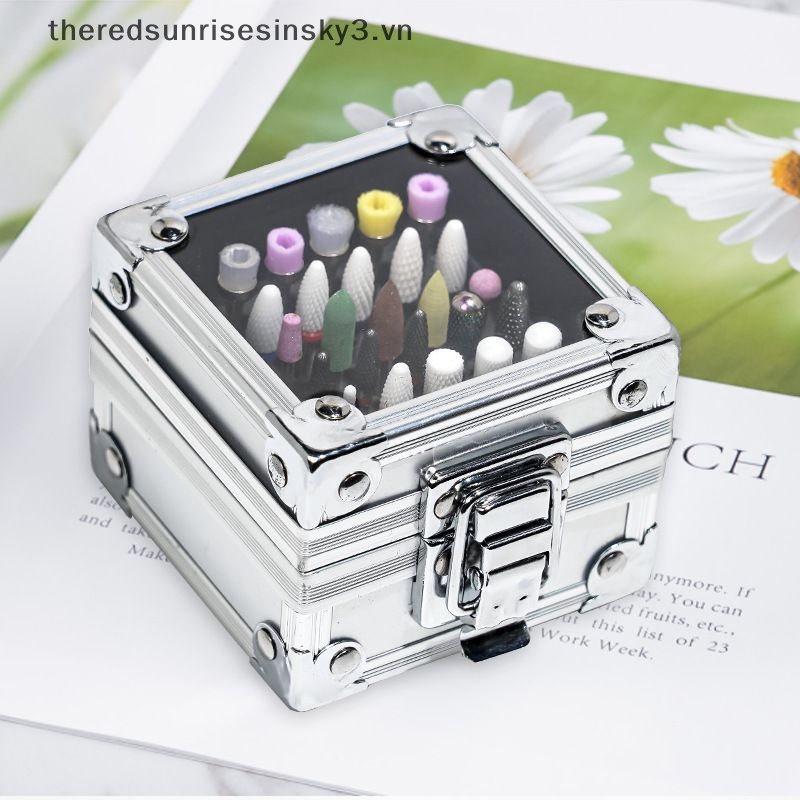 Hộp Đựng Đầu Mài Móng Tay 25 Lỗ Thời Trang Sắp Xếp Gọn Gàng