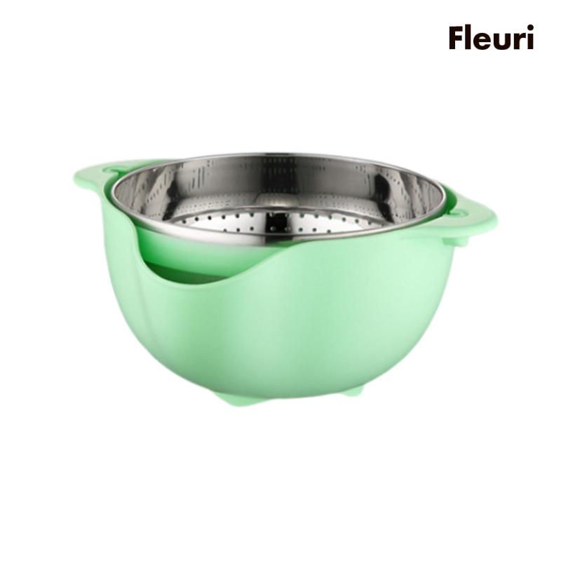 Rổ Hai Lớp Bằng Thép Không Gỉ PP Ráo Nước Xoay Được Đa Năng