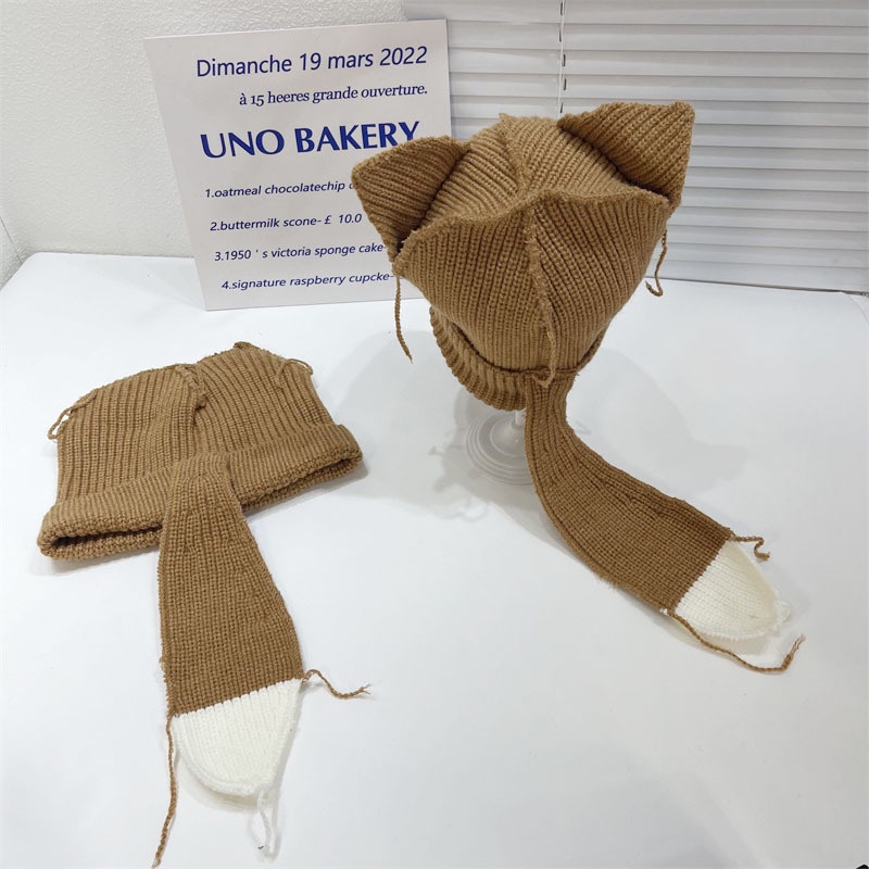 Mũ Len Hai Lớp Thiết Kế Tai Mèo / Heo Dễ Thương Phong Cách Hip hop Thời Trang