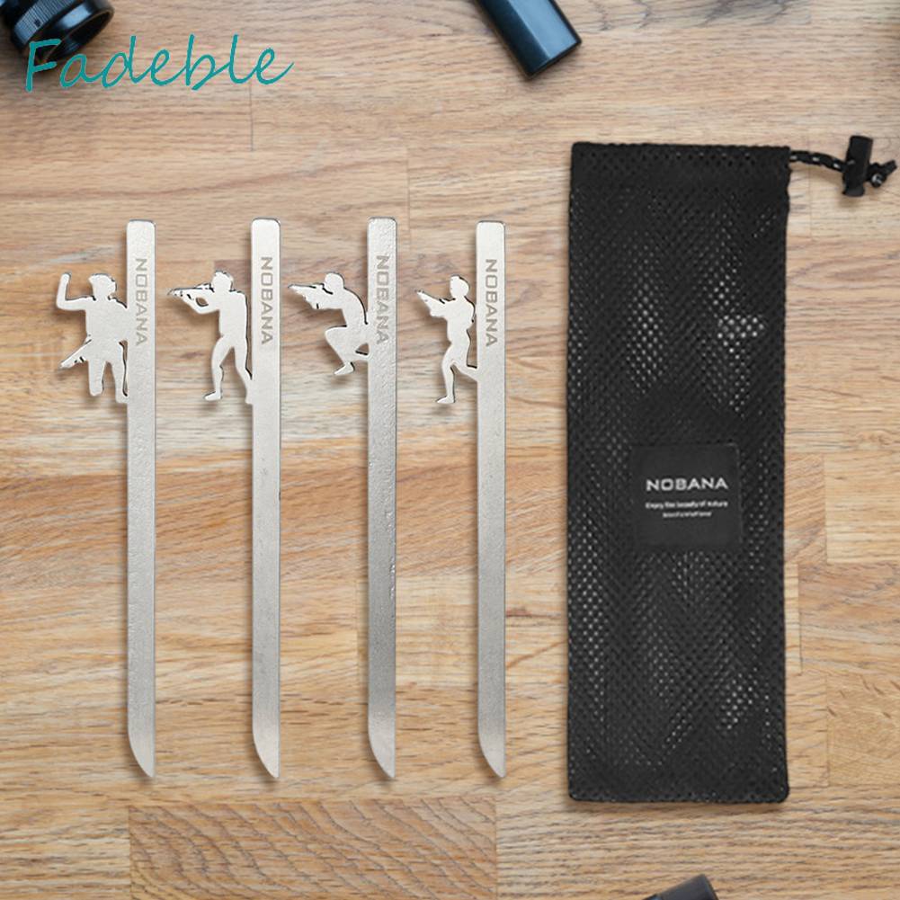 Set 4 Cọc Giăng Lều Trại Bằng Thép Không Gỉ