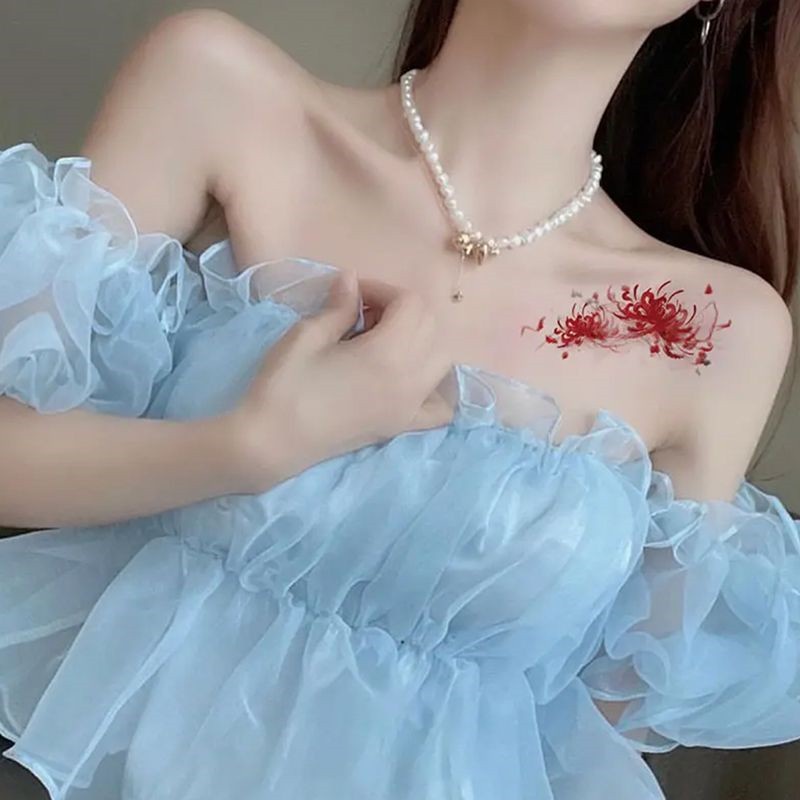 Hình Xăm Dán Tạm Thời Họa Tiết Hoa Chống Thấm Nước