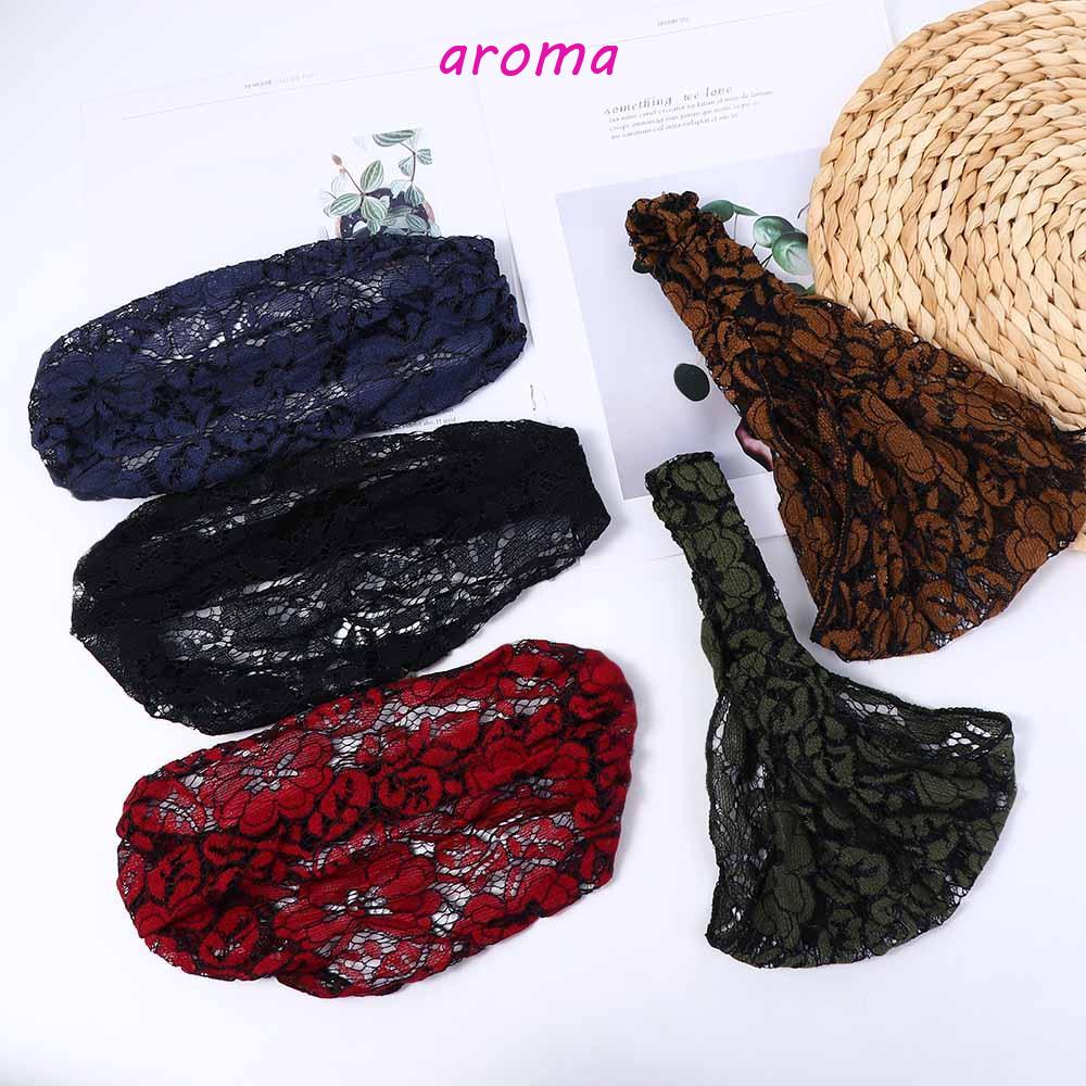 AROMA Băng đô cài tóc rửa mặt Phối Ren Phong Cách Cổ Điển Xinh Xắn Dành Cho Nữ