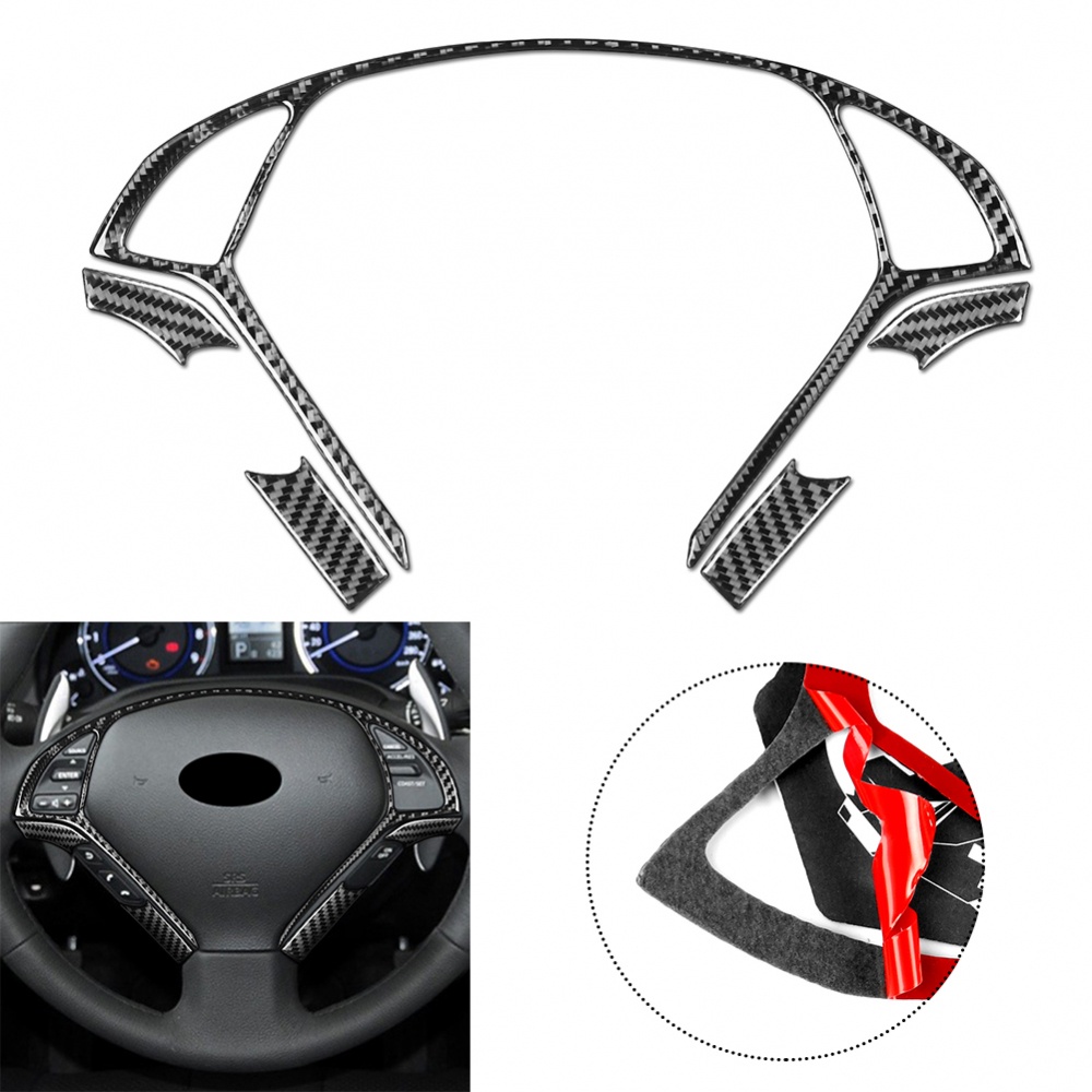 Bộ 5 Miếng Dán Sợi Carbon Trang Trí Bảng Điều Khiển Xe Hơi Mới