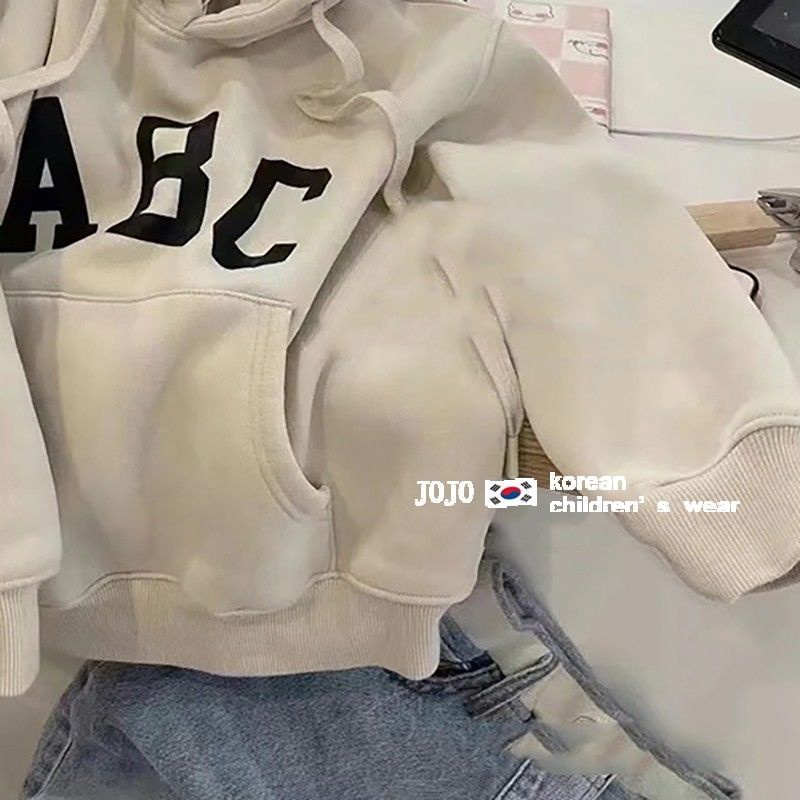 Áo Hoodie In Chữ Thời Trang Thu Đông Hàn Quốc Mới Cho Bé Trai Bé Gái