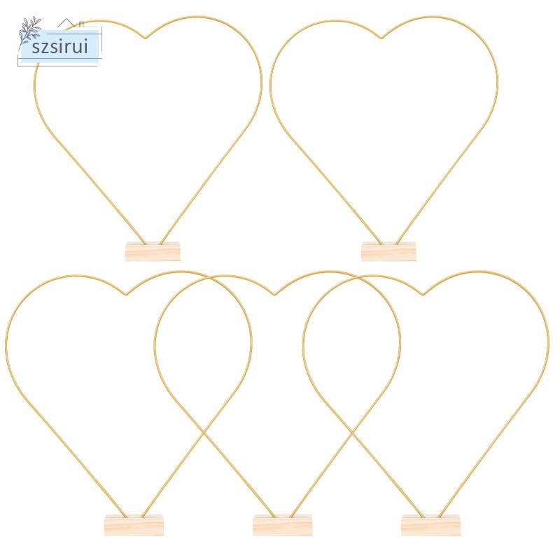 Set 5 Vòng Hoa Bằng Kim Loại Làm Bằng Thủ Công Kèm Thẻ Giữ Vòng Hoa Trang Trí Bàn Tiệc