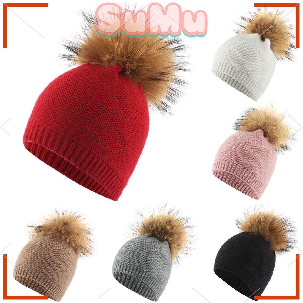 SUMU Mũ Len Trùm Đầu Giữ Ấm Xinh Xắn Cho Bé