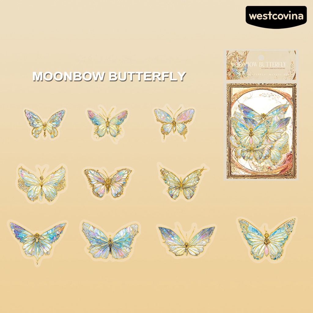 [WSTN] [WSTN] [WSTN]✎Set 40 Miếng Dán Hình Bướm Nhiều Màu Sắc Chống Nước Dễ Tháo Gỡ Trang Trí Sổ Tay