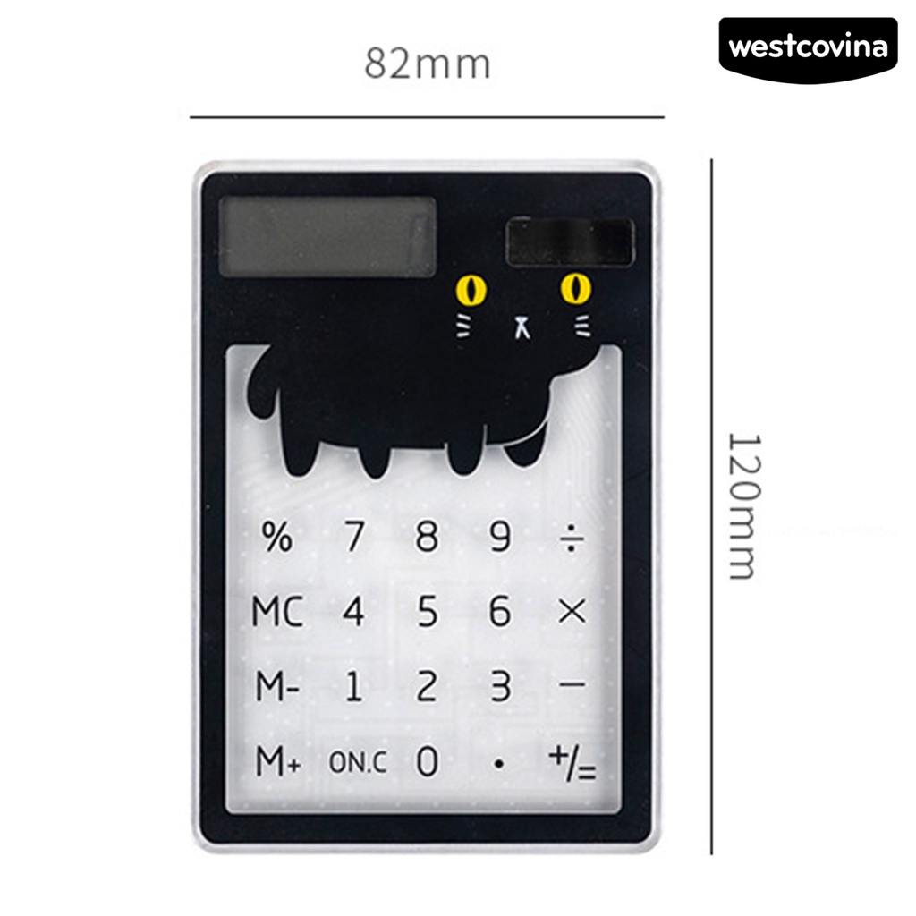 [WSTN] [WSTN]✎Máy Tính Năng Lượng Mặt Trời Đếm Bước Nhanh Trong Suốt 8 Chữ Số