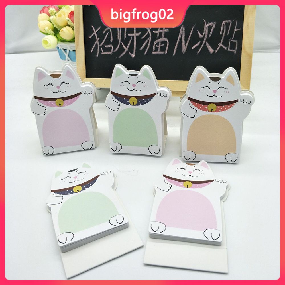 Giấy Ghi Chú Để Bàn Hình Mèo May Mắn Dễ Thương