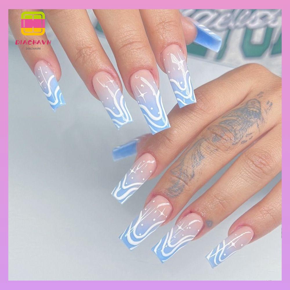 DIACHAVN Móng Tay Giả Dáng Dài Thời Trang Cho Nữ