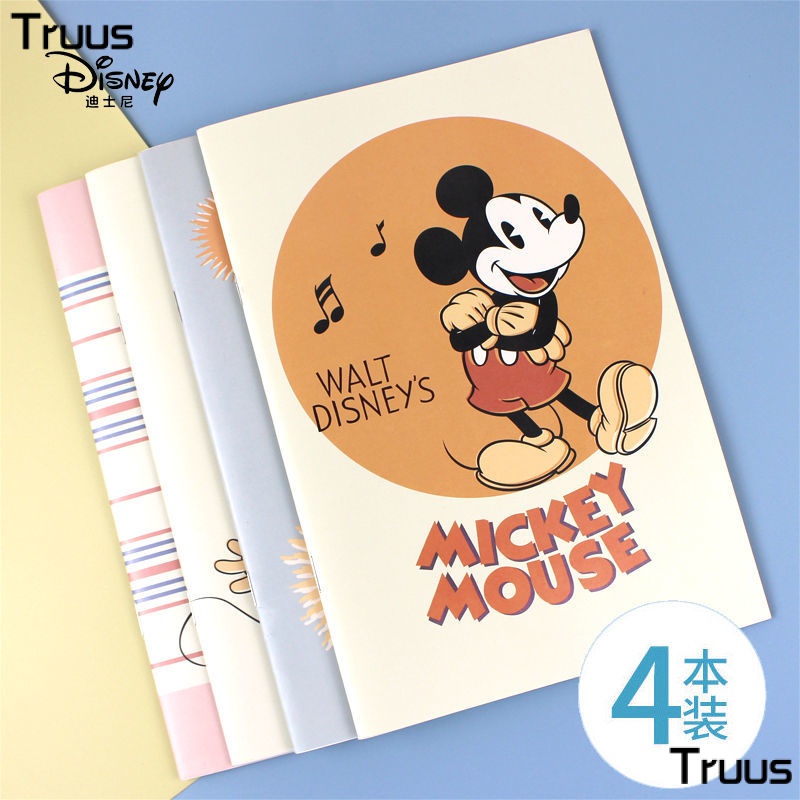 Sổ Tay Ghi Chú Bằng Sắt Kẻ Sọc Ngang In Hình Chuột Mickey Disney Cho Học Sinh Trung Học