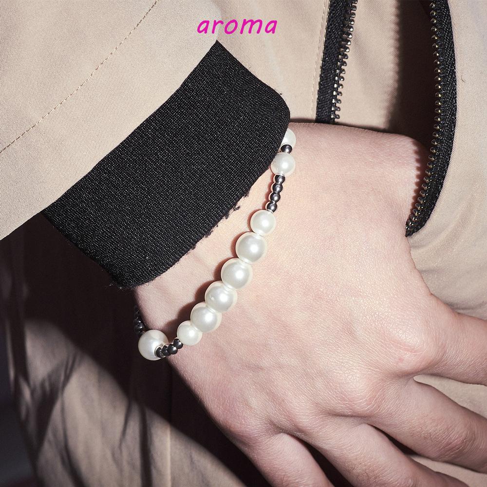 AROMA Vòng Cổ Choker Đính Hạt Ngọc Trai Phong Cách Vintage Thời Trang Cho Nữ