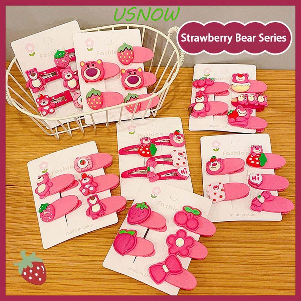 USNOW Bộ Kẹp Tóc Hình Nơ / Bông Hoa Màu Sắc Ngọt Ngào Xinh Xắn Cho Bé Gái