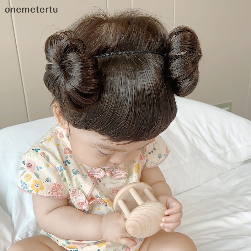 Onemetertu Băng Đô Thoáng Khí Với Hai Quả Bóng Nhỏ Phẳng Cài Tóc Mái Và Nút Cài Dùng Chụp Ảnh Mặt Trăng Ins Cho Trẻ Em