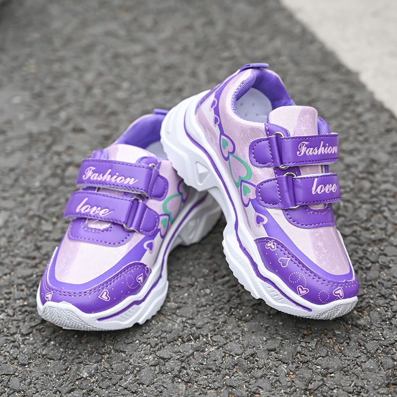 IKIDS Trẻ em thoáng khí giày đơn da mặt giày bình thường giày thể thao du lịch cho trẻ em gái