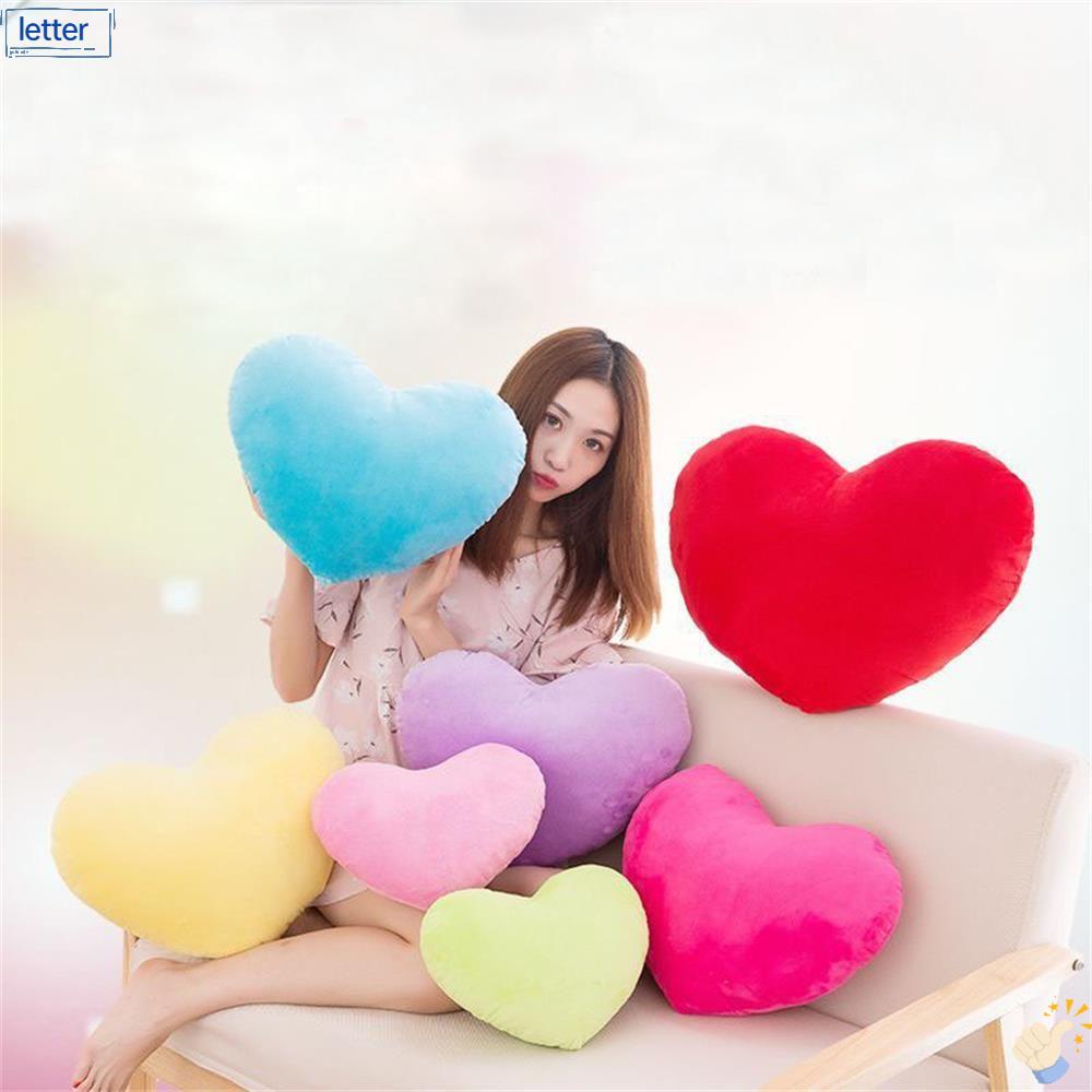 LET Gối Nhồi Bông Hình Trái Tim Màu Sắc Đỏ Trang Trí Nhà Cửa Dịp Valentine