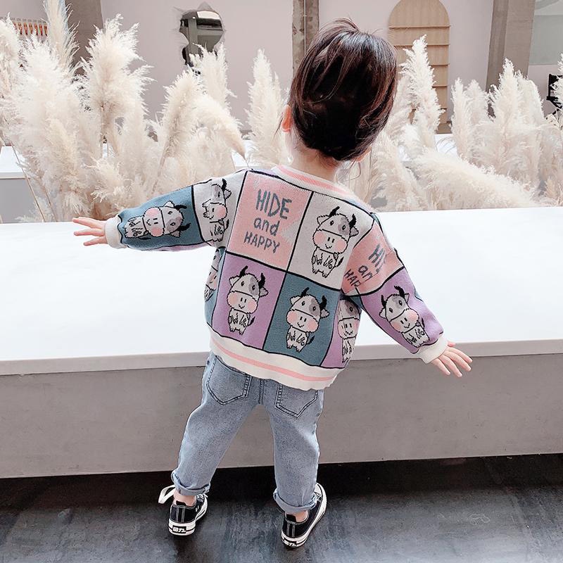 Áo Khoác Cardigan Len Dệt Kim Phong Cách Hàn Quốc Thời Trang Xuân Thu Mới Dành Cho Bé Gái
