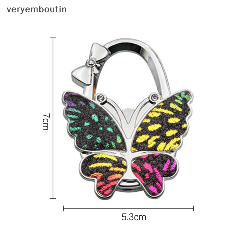 Móc Treo Túi Xách Hình Bướm Nhiều Màu Sắc Có Thể Gập Lại Để Bàn Trang Trí Nhà Cửa