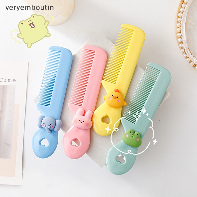 Lược Chải Tóc Mini Nhiều Màu Hình Hoa / Động Vật Hoạt Hình Dễ Thương Kích Thước Nhỏ Gọn Cho Bé Gái Mang Đi Du Lịch