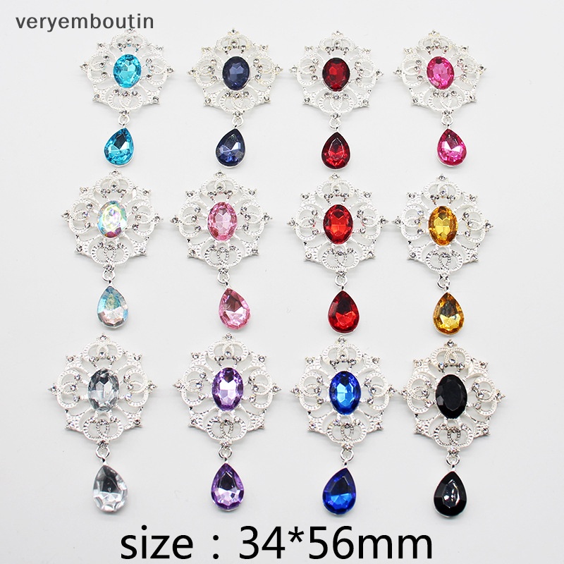 Mặt Dây Chuyền Phẳng Bằng Hợp Kim Bạc 34 * 56mm Dùng Làm Phụ Kiện Trang Trí Tóc DIY