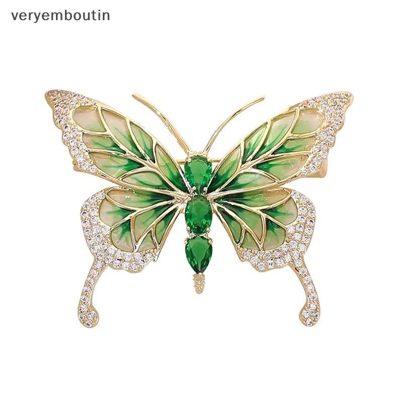 Ghim Cài Áo Hình Bướm Đính Đá Pha Lê Phong Cách Vintage