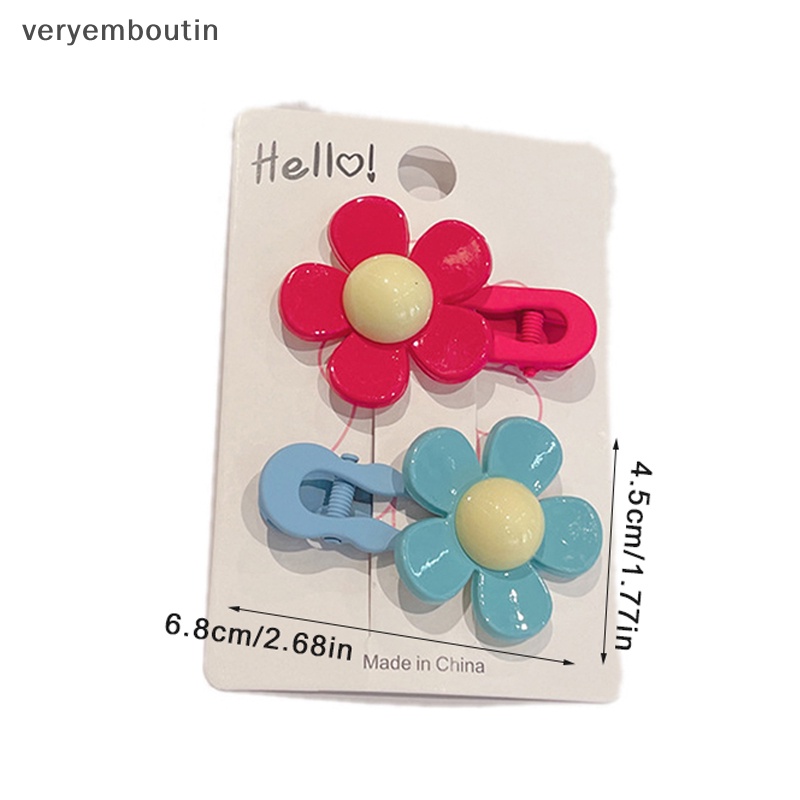 Bộ 2 Kẹp Tóc Hình Hoa Nhiều Màu Sắc Ngọt Ngào Thời Trang Cho Nữ