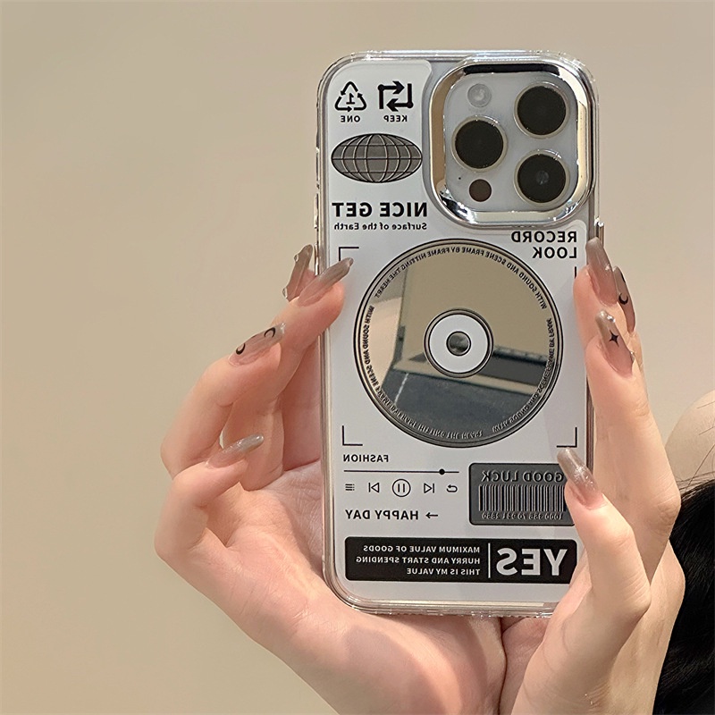 Ốp Điện Thoại Tráng Gương Hình Đĩa Ba Trong Một Cho iphone15 / 14promax / 13 / 12 / pro / promax / 11