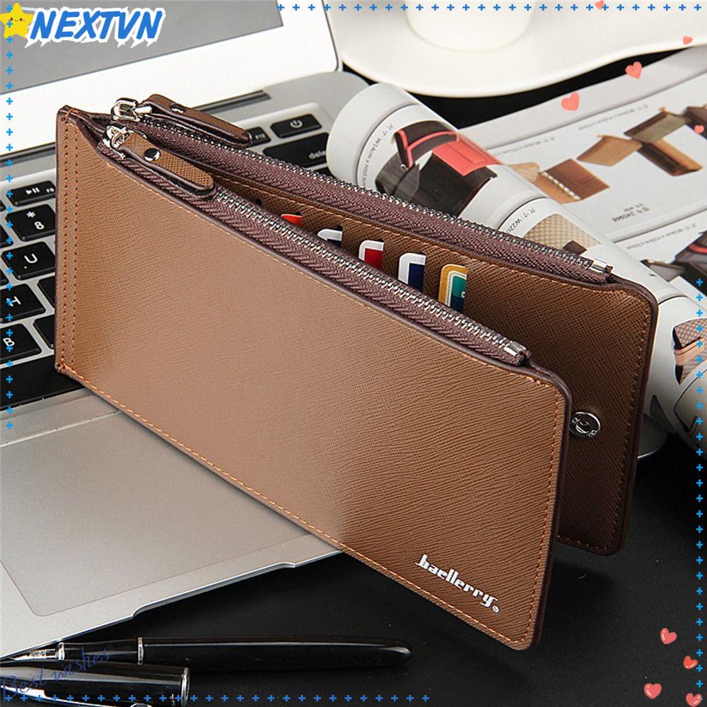 NEXTVN Ví Gập 16 Ngăn Đựng Thẻ / Tiền Xu Cỡ Lớn Thiết Kế Đơn Giản Cho Nam