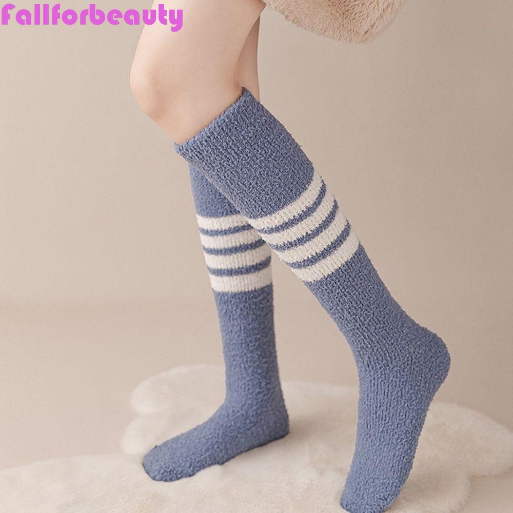 FALLFORBEAUTY Vớ Lông Cừu San Hô Dày Giữ Ấm Mùa Thu Đông Cho Nữ