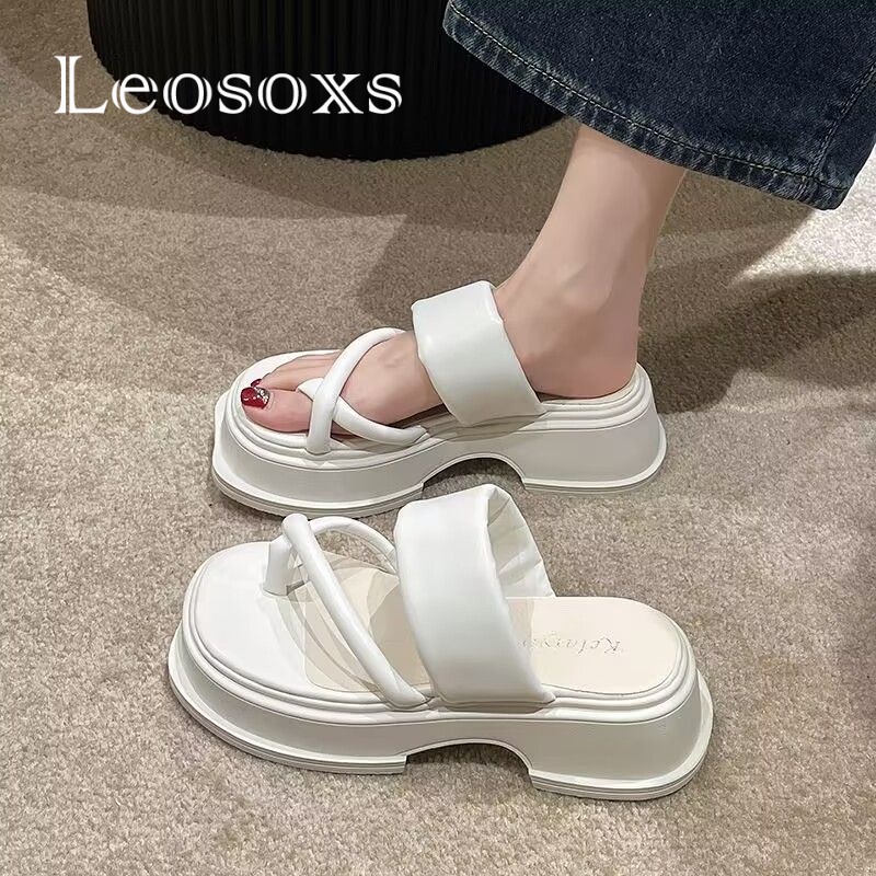 Leosoxs dép sandal nữ dép nữ dép bánh mì nữ dép bánh mì Chống Trượt 070704