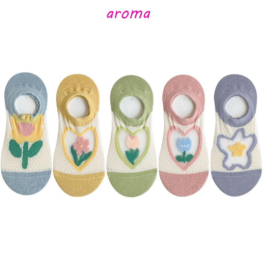 AROMA Tất Lưới Trong Suốt Hoạ Tiết Hoa Đáng Yêu Cho Phái Nữ
