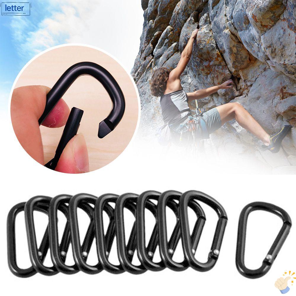 LET Set 10 / 20 Móc Khóa Leo Núi Bằng Hợp Kim Nhôm Màu Đen