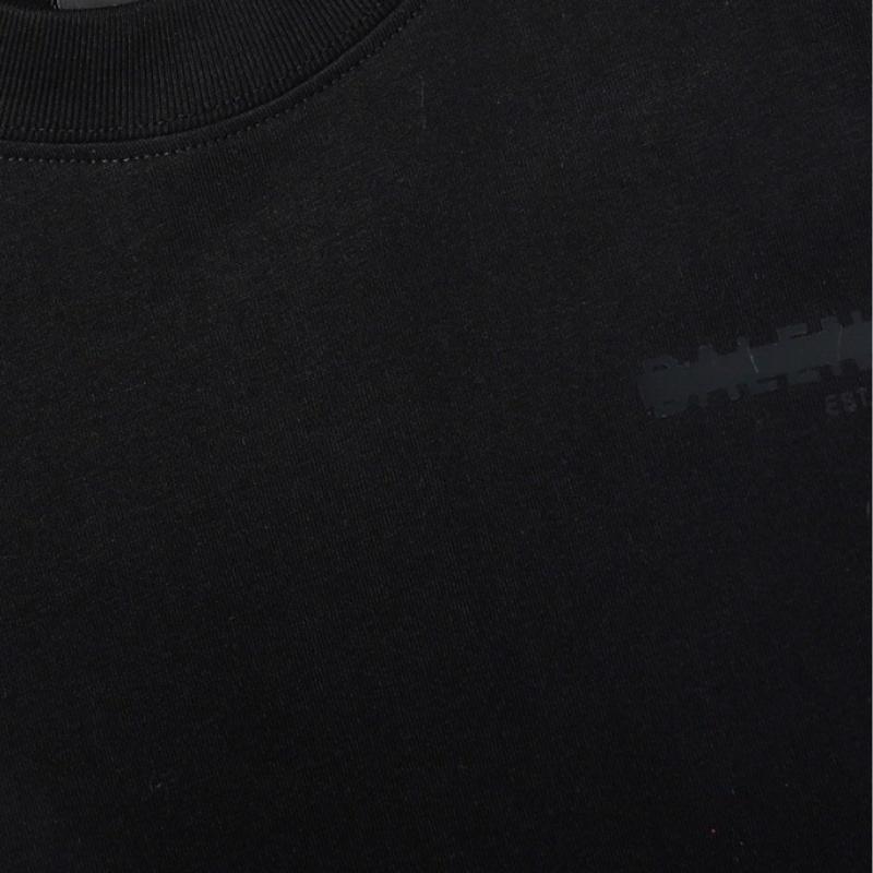 Ba-the Áo Thun Tay Ngắn Có Gân Đôi Phong Cách unisex T7Eit