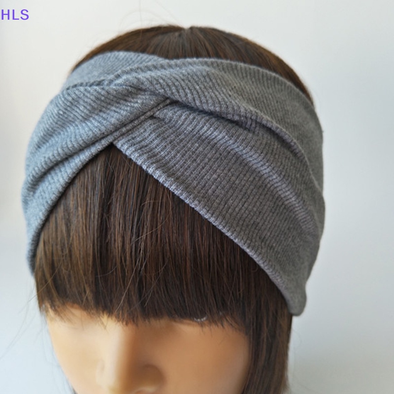 [HLS] Băng Đô Cotton Mềm Co Giãn Thắt Nút Màu Trơn Trang Điểm Rửa Mặt Trang Điểm Mùa Xuân Hè Cho Bé Gái