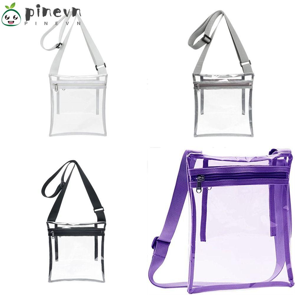 PINEVN Túi Xách Đeo Vai / Xách Tay Cỡ Lớn Bằng PVC Mềm Trong Suốt Thời Trang Cho Nam Và Nữ