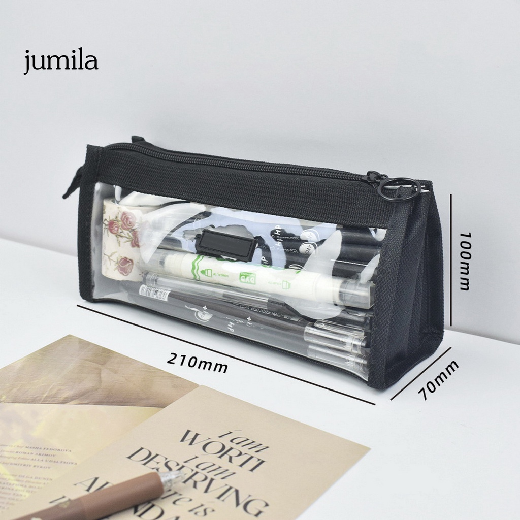 Túi Đựng Bút QR 6 Lớp Trong Suốt Chống Nước Chống Bụi Bẩn Có Khóa Kéo Cho Học Sinh