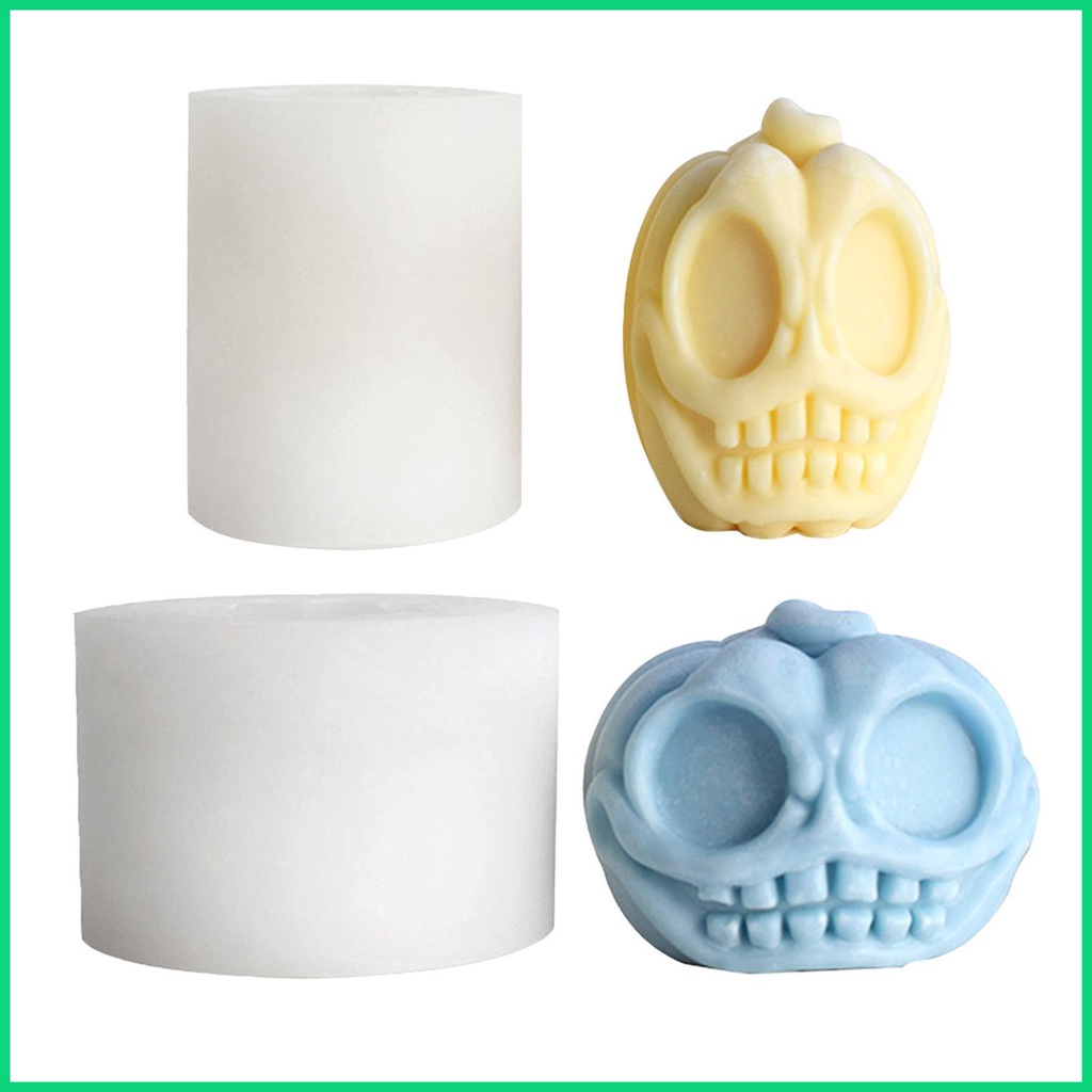 Khuôn Làm Nến Bằng Silicone Hình Đầu Lâu / Quả Bí Ngô 3D DIY