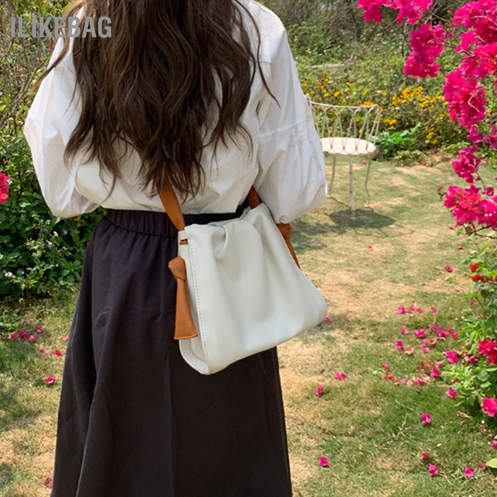 Ilikebag Túi Bucket Nữ Dung Tích Lớn Thời Trang Mềm Mại Đeo Vai PU Cho Mua Sắm Sử Dụng Hàng Ngày