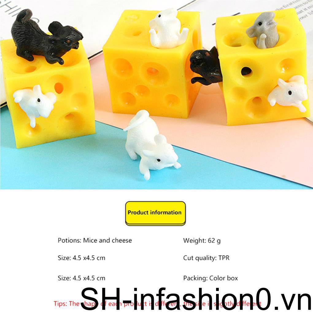 Đồ Chơi Nắn Bóp Đàn Hồi Giảm Stress Hình Miếng Phô Mai Dễ Thương