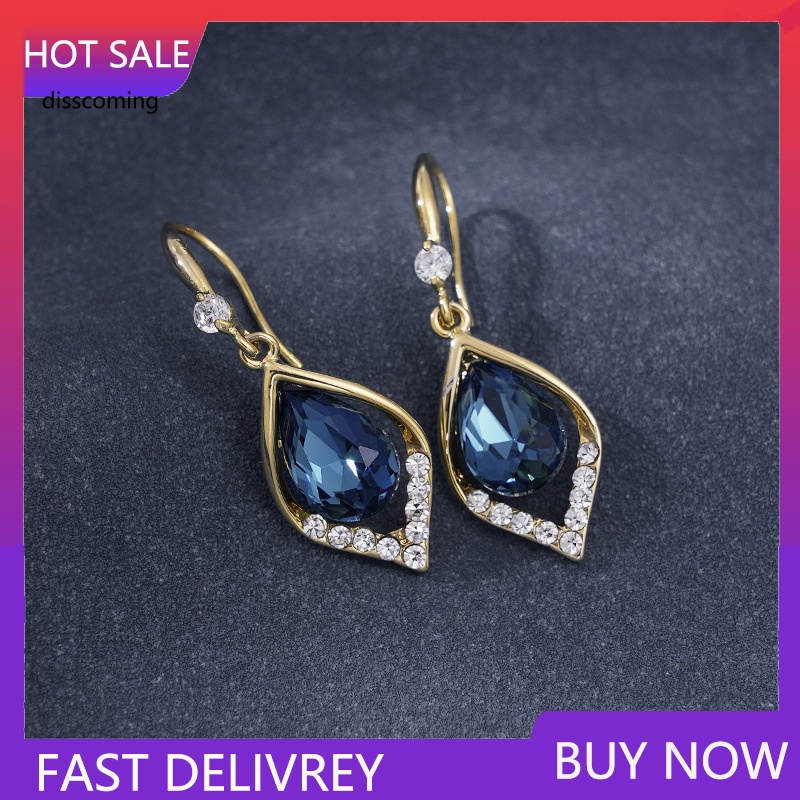 Áo Thun In Hình SL SL SL SL Thời Trang Cá Tính| Bông Tai Hình Giọt Nước Đính Đá Pha Lê Xanh Dương Phong Cách Nhật Hàn Đơn Giản Cho Nữ